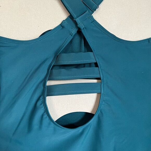 NWT Eddie Bauer One Piece Swimsuit Women’s Medium Bathing Suit Green High Neck - Picture 11 of 16